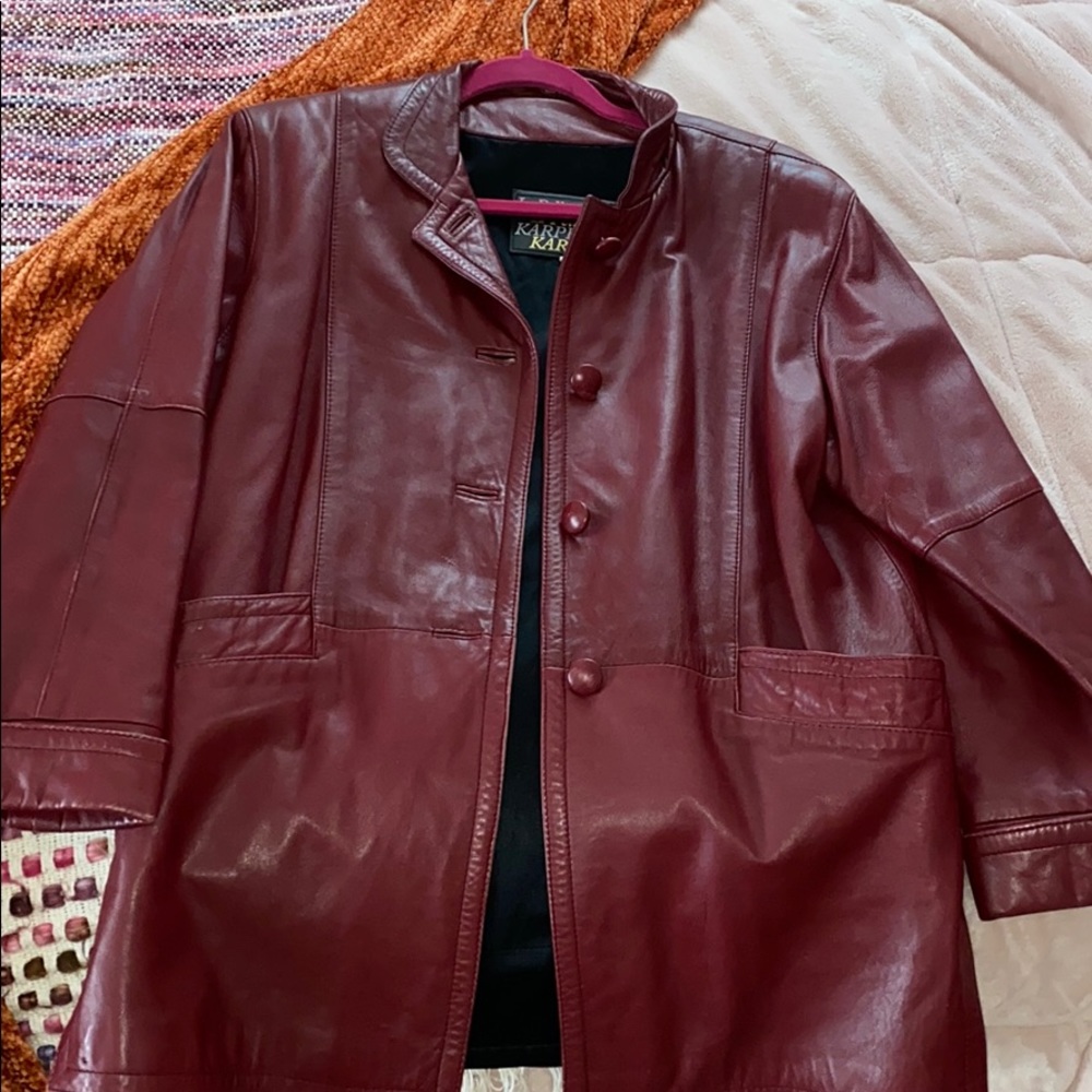 Red leather jacket